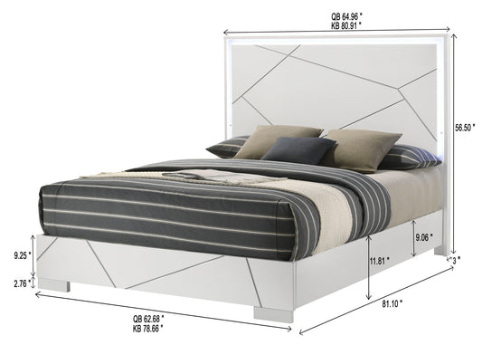 Ayla - King Bed - White