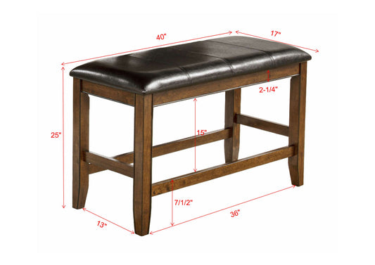 Fulton - Counter Height Bench - Dark Brown