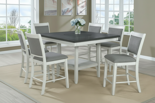 Fulton Counter Height Dining Sets - Chalk White & Grey