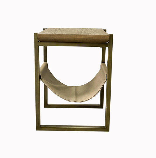 Elure Leather Sling Chairside Table