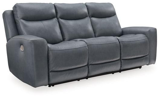 Mindanao - 2 Pc. - Power Reclining Sofa, Power Reclining Loveseat with Console - Steel