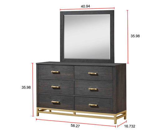 Trevor - Dresser & Mirror - Brown