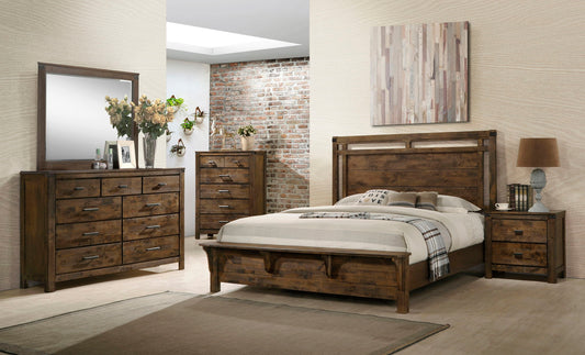 Curtis - King Panel Bed - Brown