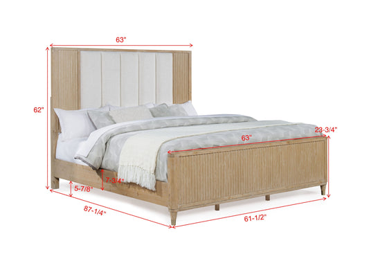 Kara - Queen Bed - Cerused Natural