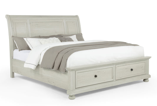 Clairibelle Platform Storage Bed in Dark Cherry or Whitewash