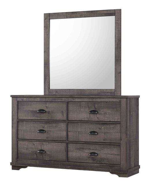 Coralee - Dresser & Mirror - Dark Gray