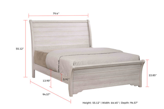 Coralee - Panel King Bed - Chalk / Gray