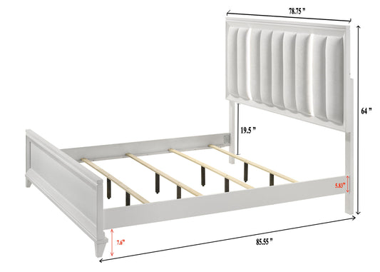Cressida - King Bed With Slats - White