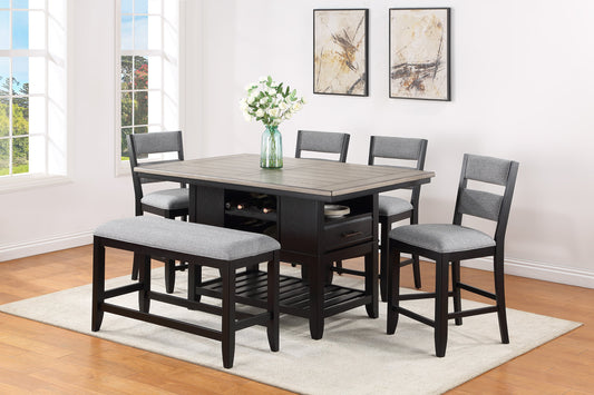 Frey Black Counter Height Dining Sets by Crown Mark