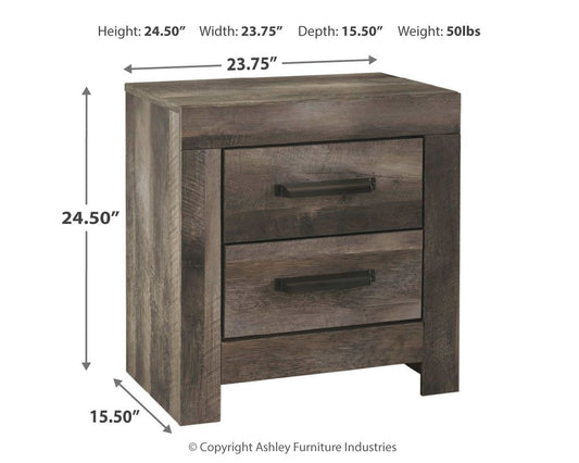 Wynnlow - Two Drawer Night Stand - Gray