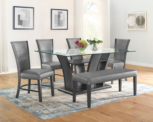Camelia Grey Glass & Wood dining Sets by Crown Mark