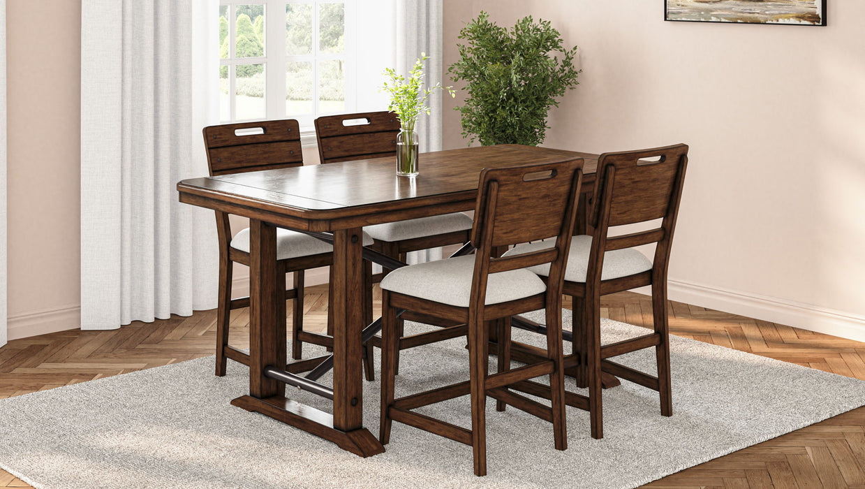 Danville - Tray Counter Chair (Set of 2) - Spice Brown / Pearl Silver