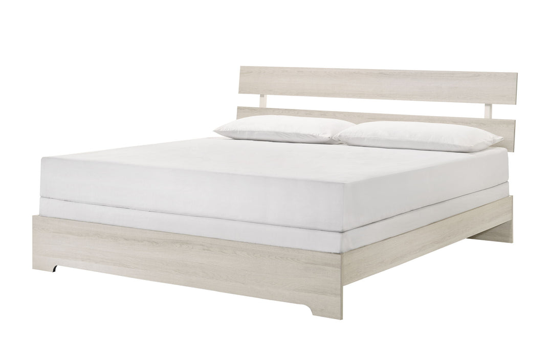 Atticus - King Platform Bed In One Box - White