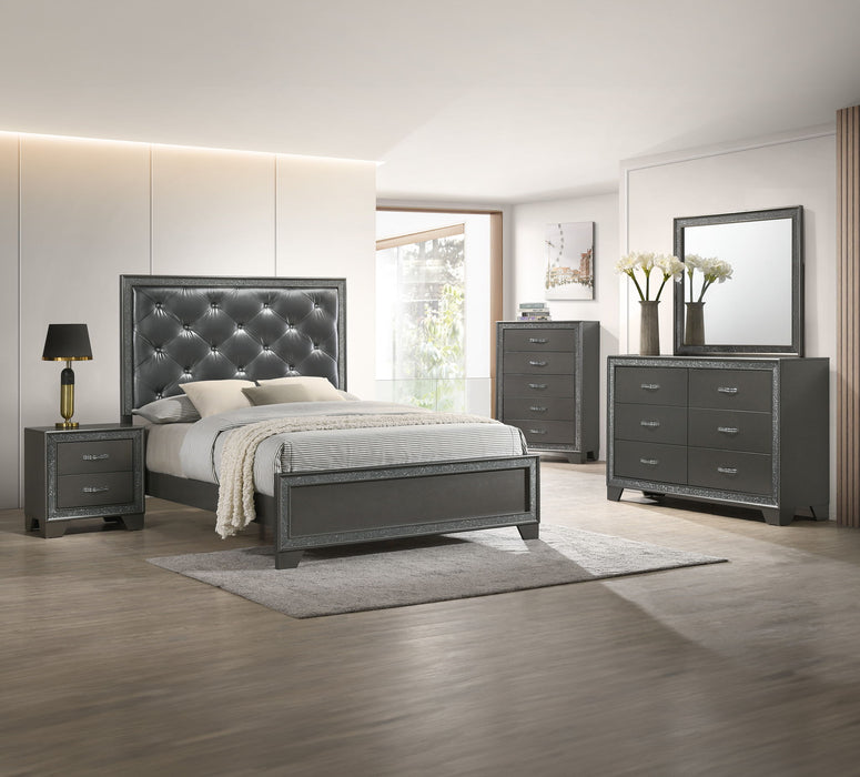 Kaia - Queen 5 Piece Bedroom Set - Dark Gray