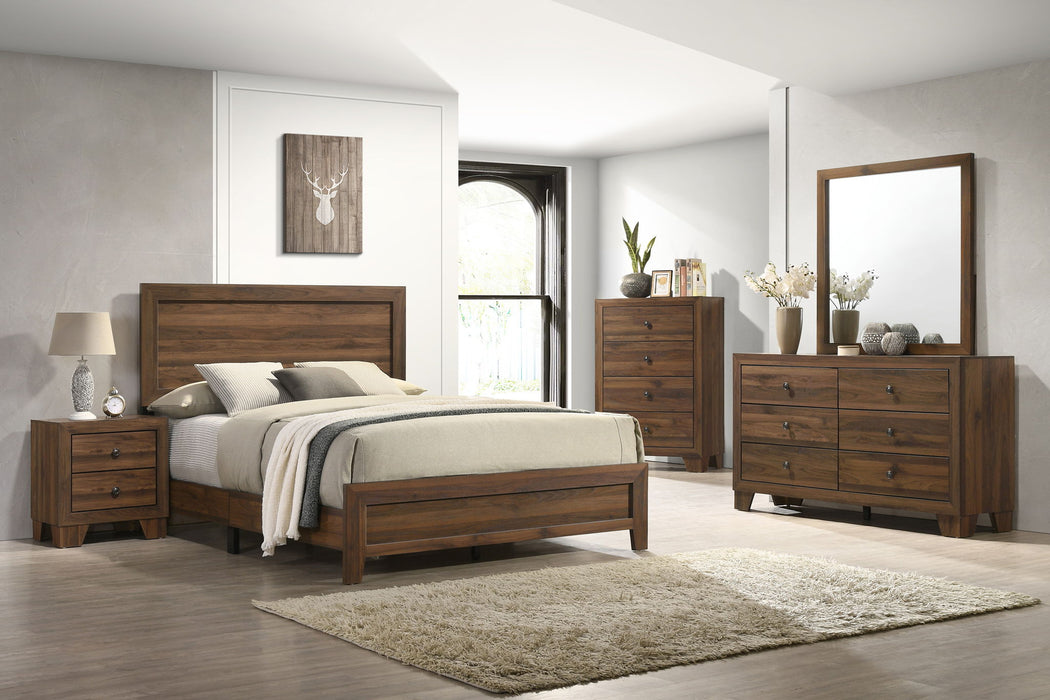 Millie - Full 5 Piece Bedroom Set - Brown Cherry