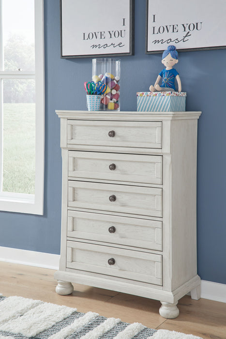 Robbinsdale - Five Drawer Chest - Youth - Antique White