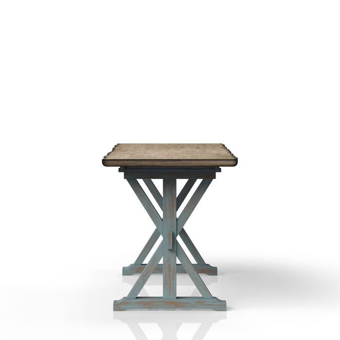 Summerville II - Counter Dining Table - Light Blue / Rustic