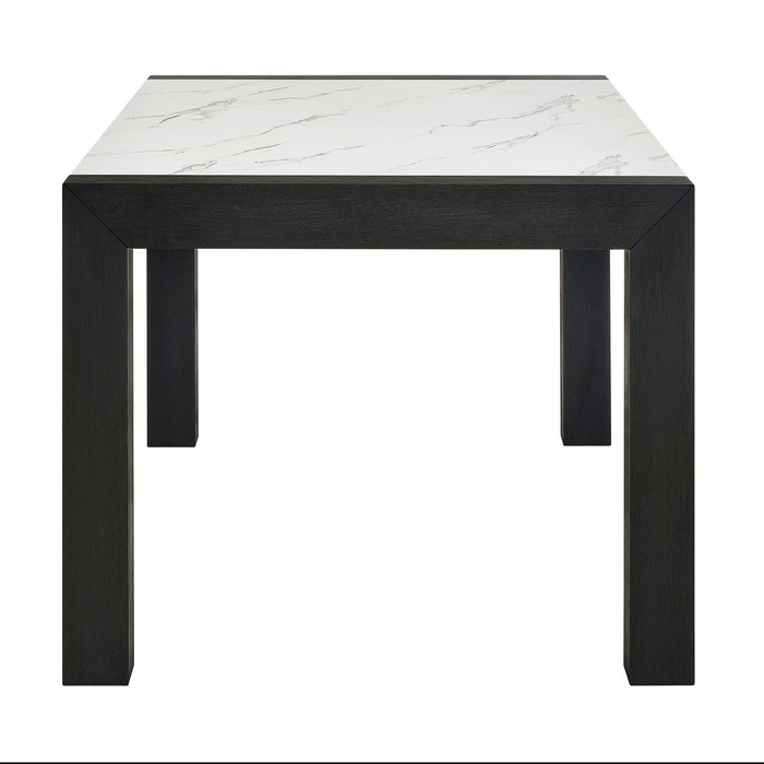 Jules - Faux Marble Dining Table - Charcoal / White