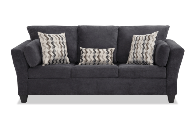 1061 Flair Arm Mocha or Charcoal Sofa and Loveseat Set