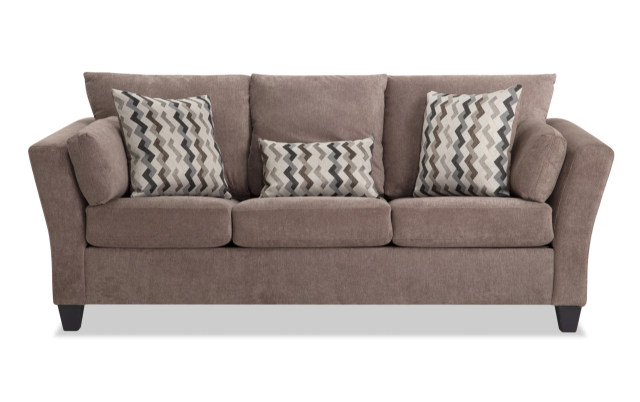 1061 Flair Arm Mocha or Charcoal Sofa and Loveseat Set