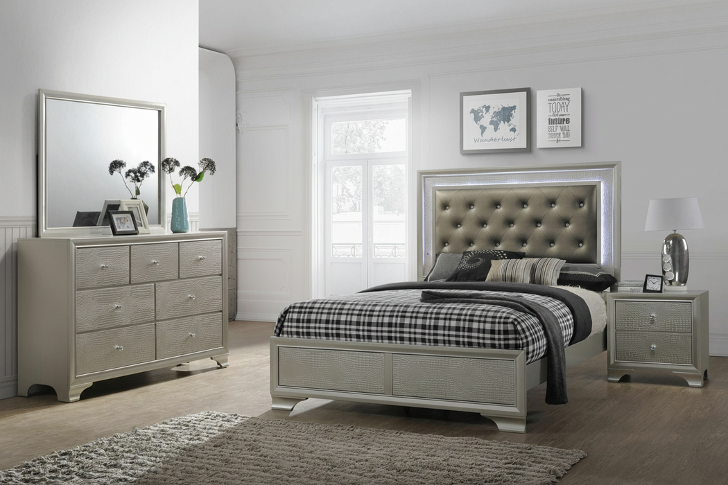 Lyssa Bedroom Suites in Champagne or Frost White by Crown Mark