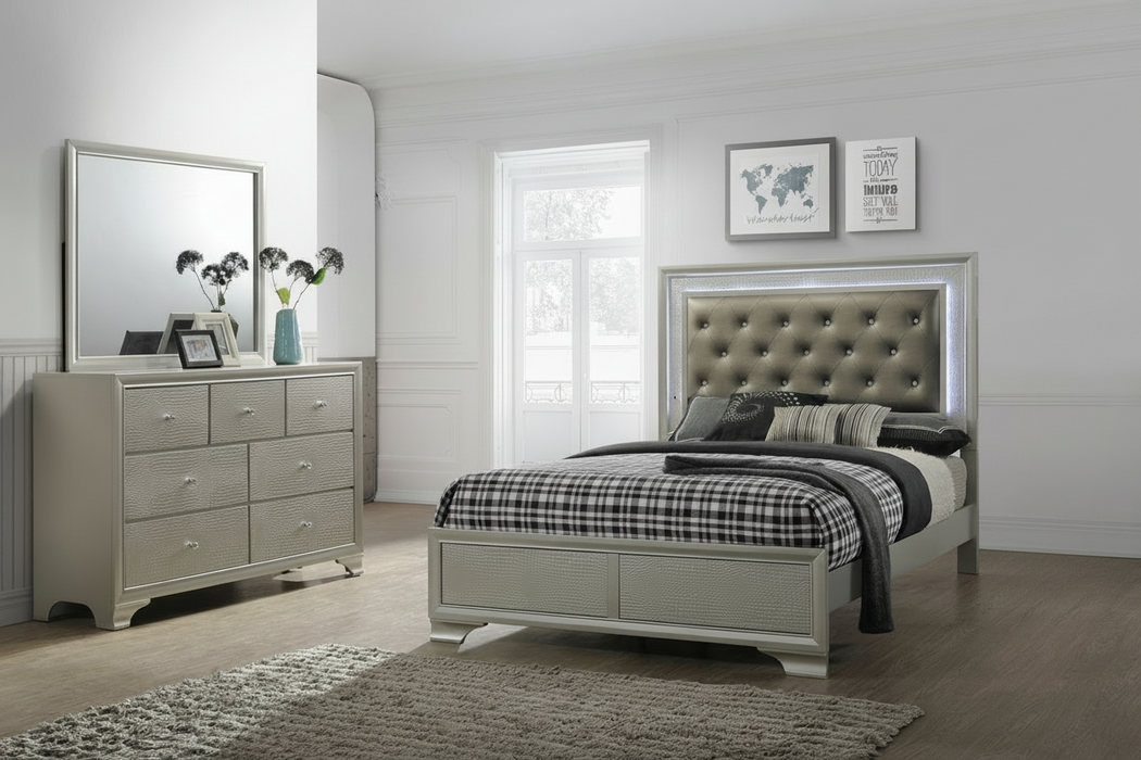 Lyssa Bedroom Suites in Champagne or Frost White by Crown Mark