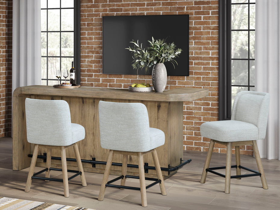 Pagosa - Counter Height Swivel Stool (Set of 2) - English Knotty Oak / Gray