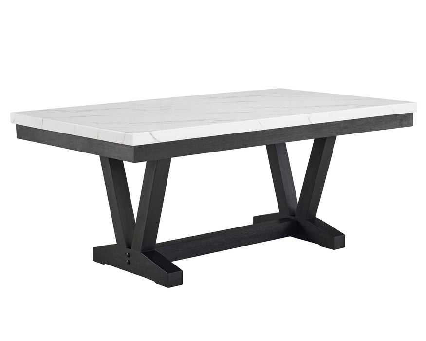 Varley - Genuine Marble Dining Table - Charcoal & White