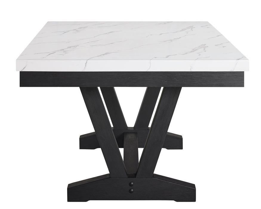 Varley - Genuine Marble Dining Table - Charcoal & White