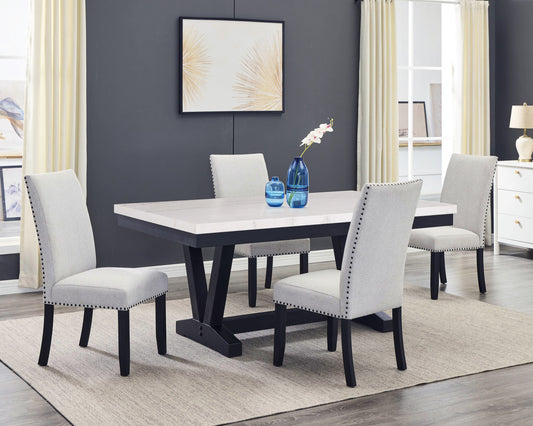 Vance - 5 Piece Dining Room Set - Charcoal / Dove