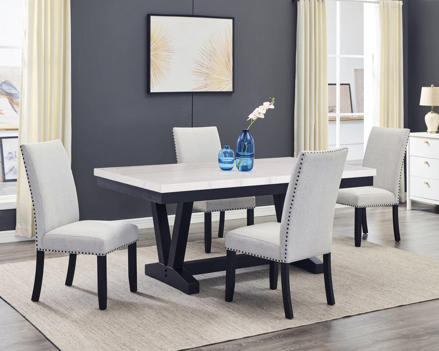Vance - 5 Piece Dining Room Set - Charcoal / Dove