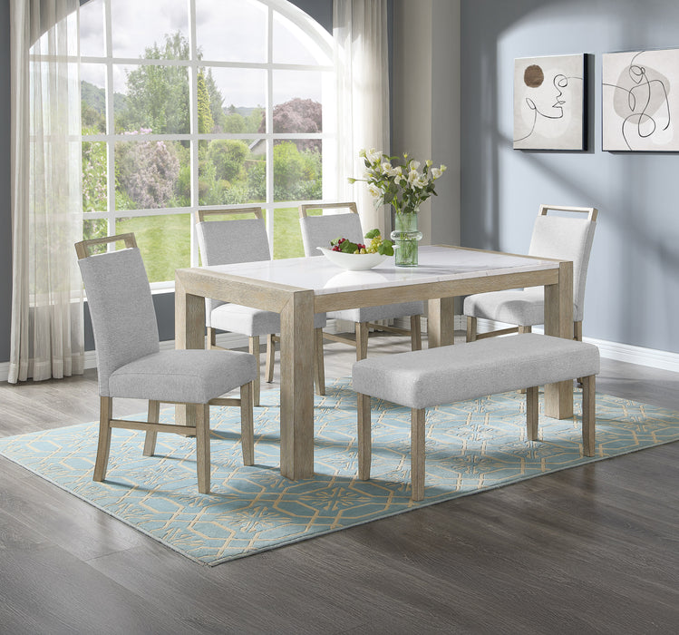 Hazel - Genuine Marble Dining Table - Wired White