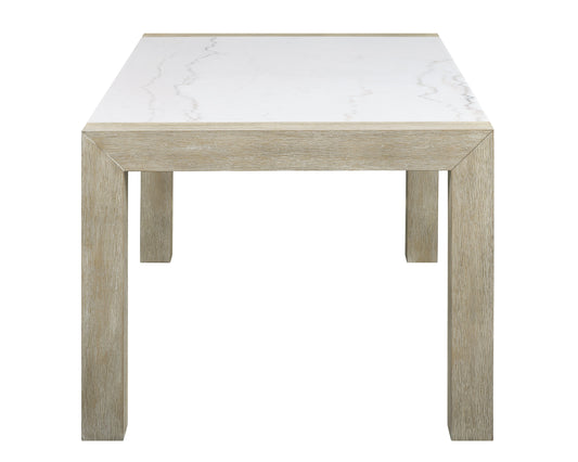 Hazel - Genuine Marble Dining Table - Wired White