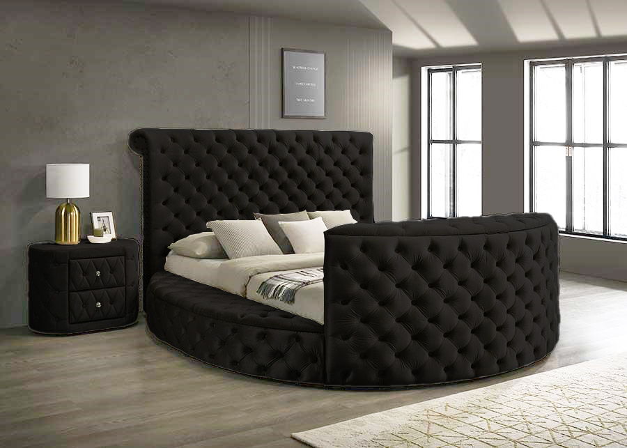 Voltare - King Fireplace / TV Lift Bed - Black