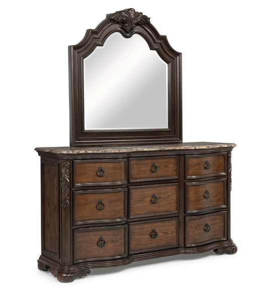 Ludwig - Dresser & Mirror- Dark Brown
