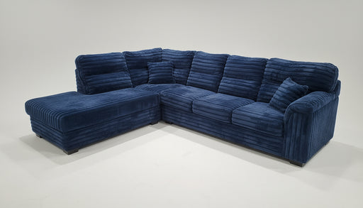 Blue sectional sofa on a white background