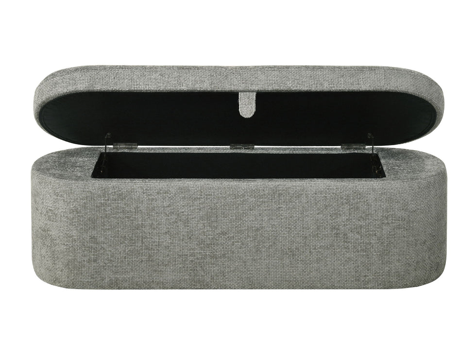 Philipa - Storage Bench - Light Gray Tweed