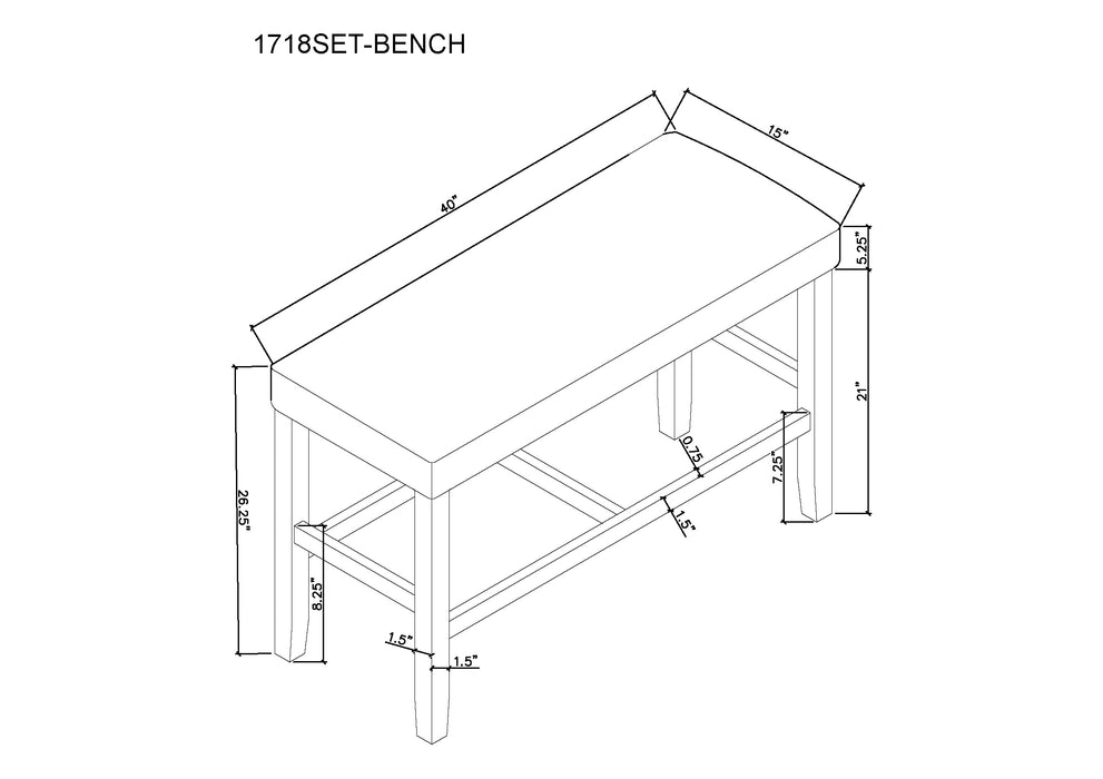 Marbel Counter Height Bench