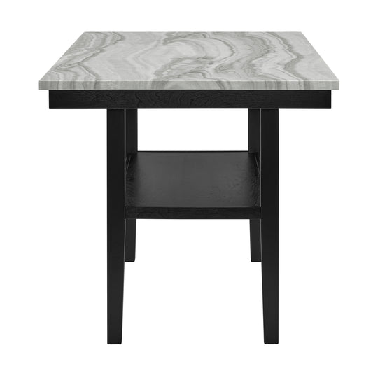 Marbel - 6 Piece Dining Room Set - Dove / Black