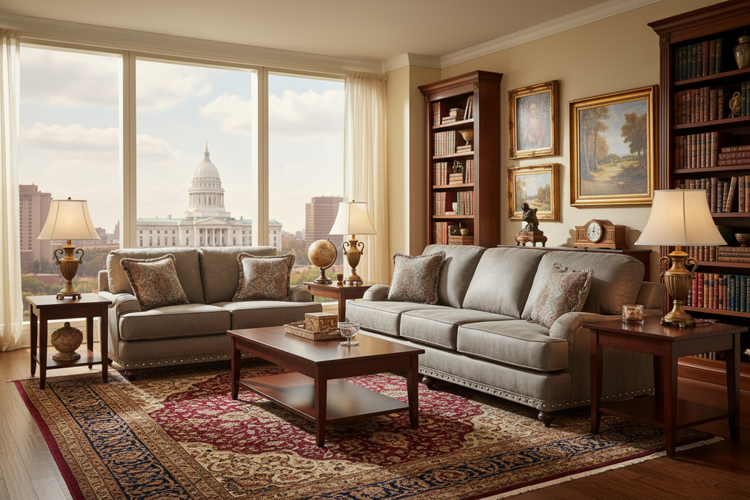 Goliath Mica English Roll Sofa and Love Seat Set 17265