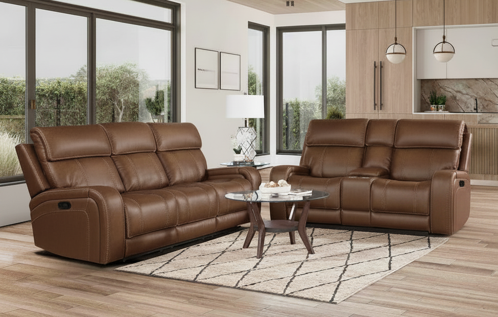 Newport Walnut Manual Reclining Set