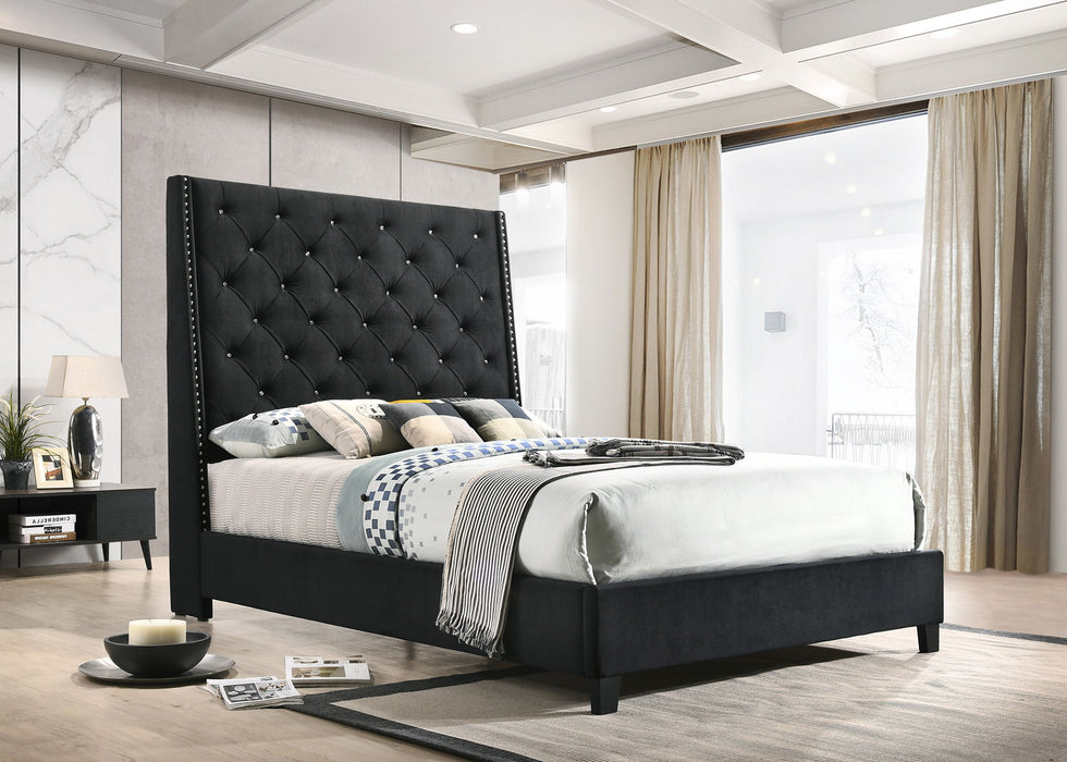 Chantilly - Queen Upholstered Bed - Black