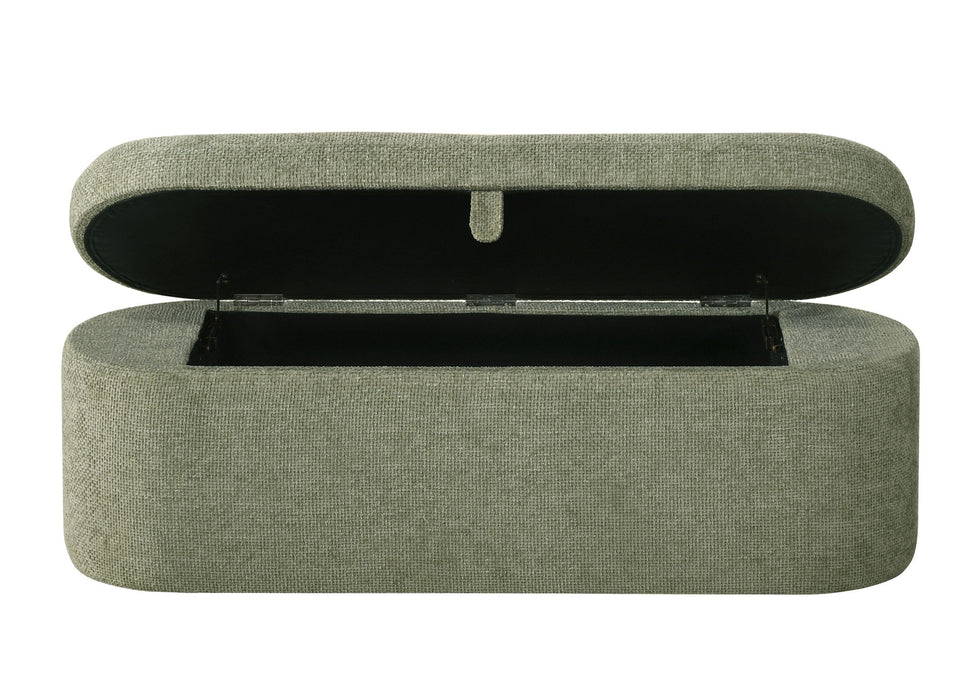 Philipa - Storage Bench - Light Green Tweed