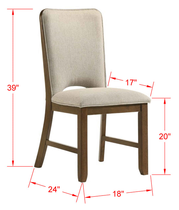 Shari 5Pc Round Dining Set with Veneer Inlay Pattern Top