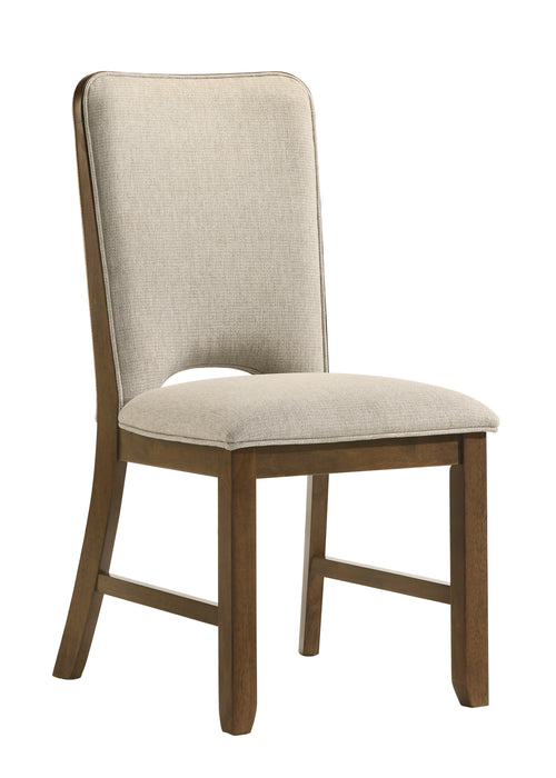 Shari 5Pc Round Dining Set with Veneer Inlay Pattern Top
