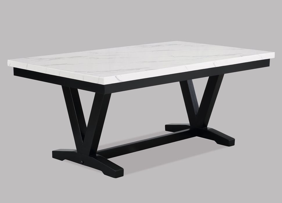 Tanner Dining Table with Faux Carrara Marble Top