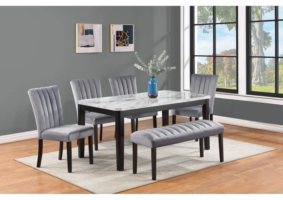 Pascal Faux Marble and Black Dining Table