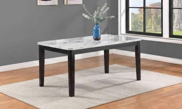 Pascal Faux Marble and Black Dining Table