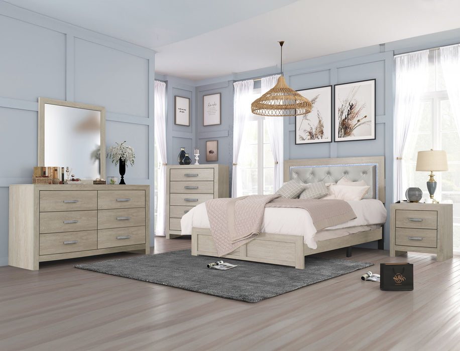 Jaylen - King 5 Piece Bedroom Set - Limed Oak