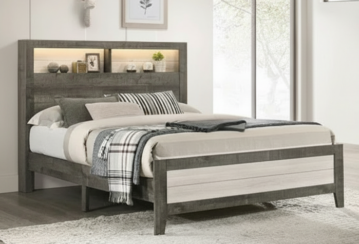 Rhett Platform Bed In Gray
